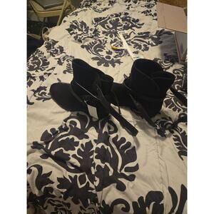 Joe Boxer Black Suede-Style Ankle Boots with Straps